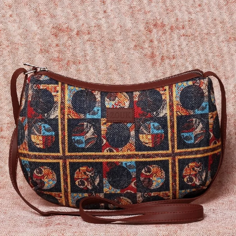 African Art Structured Shoulder Bag