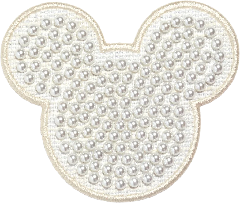 Blanc Disney Mickey Mouse Pearl Patch