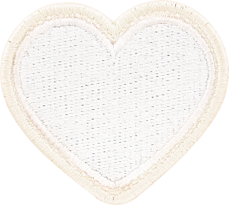 Blanc Rolled Embroidery Heart Patch