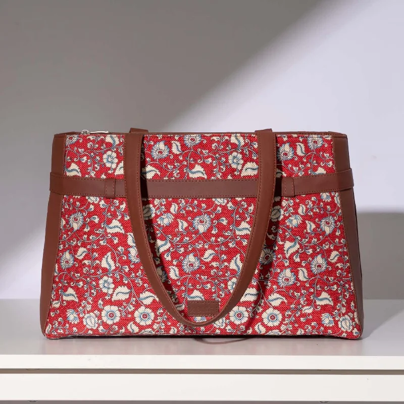 Chittoor Red Kalamkari Statement Office Bag