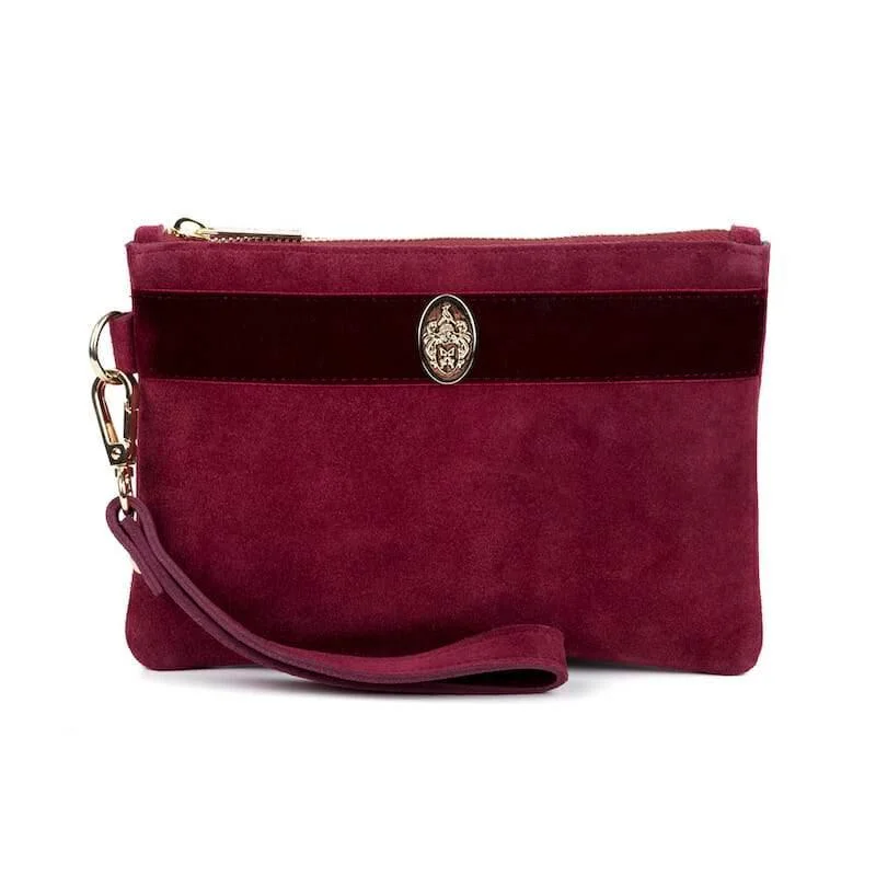 Hicks & Brown Chelsworth Suede Clutch Bag - Maroon