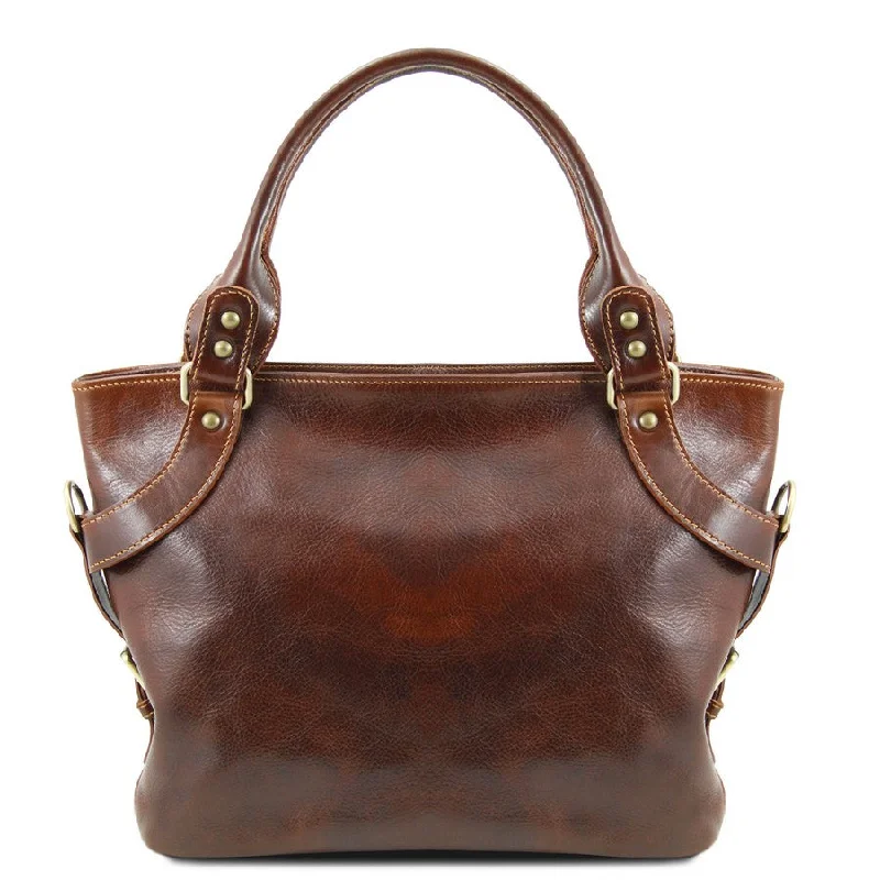 Ilenia Leather Shoulder Handbag