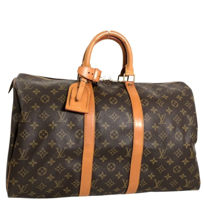 LOUIS VUITTON Boston Bag Keepall 45 M41428 Monogram Canvas Brown Women's