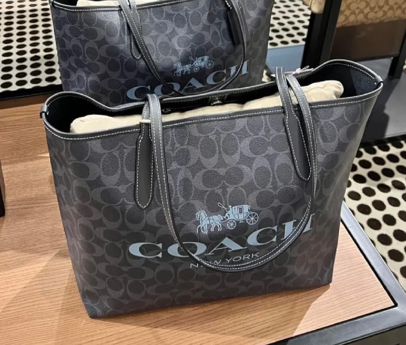 Coach Open City Tote In Signature Midnight Navy (Pre-Order)