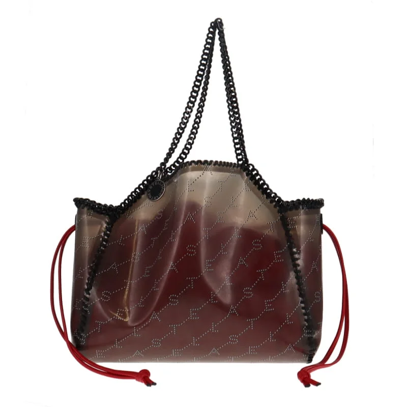 Stella McCartney Vinyl Falabella Tote With Red Drawstring Interior