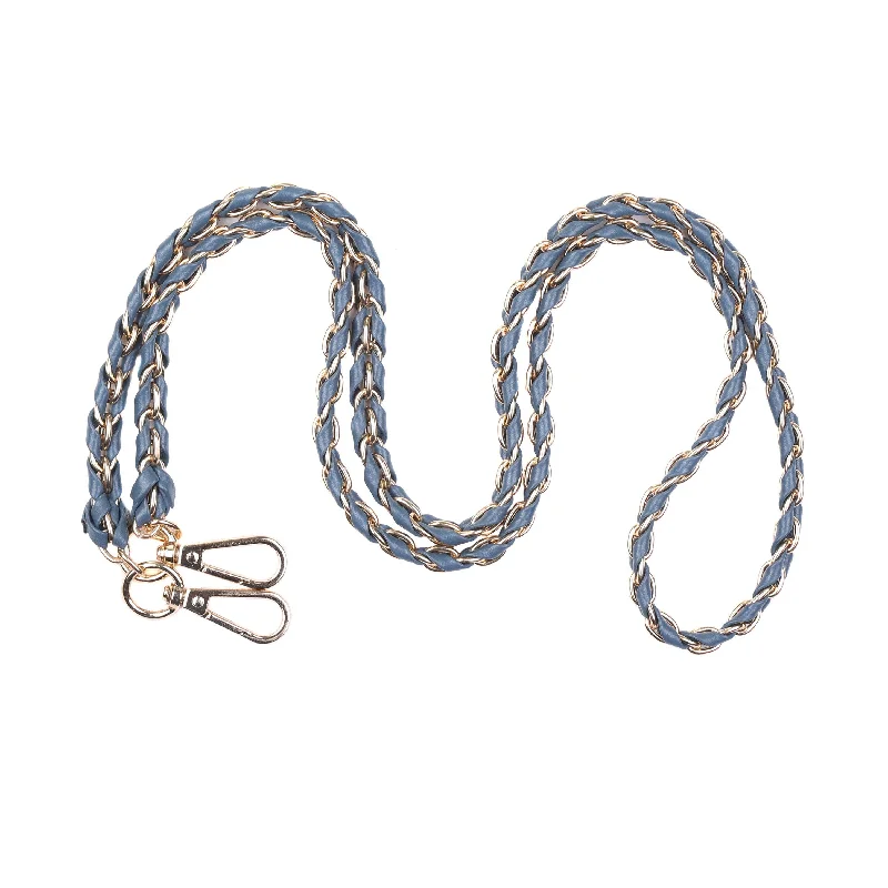 Strap Gold Chain Slate Blue Weave