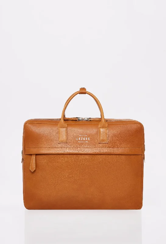 Tan Leather Briefcase 'Salerno'