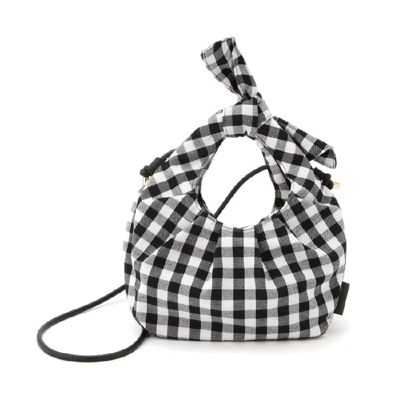 TRYSIL Ginham Check 2Way Small Hobo-05 Black  (210g)