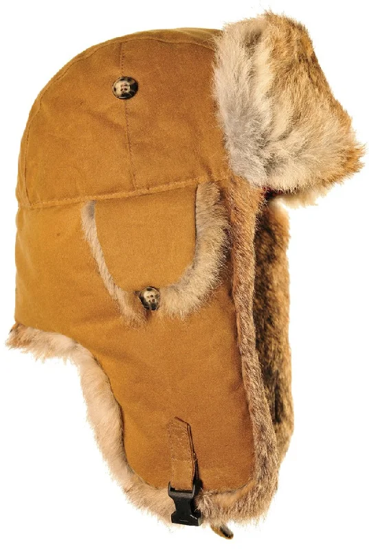 Waxed Cotton Bomber w/Brown Fur Hat