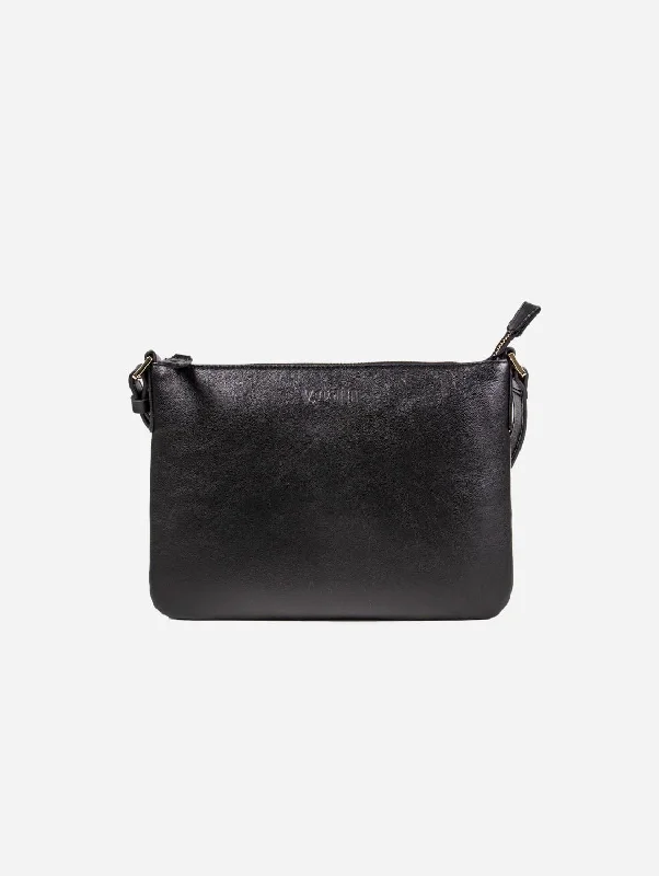 Vegan Leather Crossbody Handbag | Black